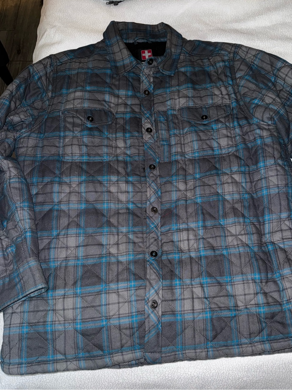 Men’s Swiss tech fleece lined flannel  jacket